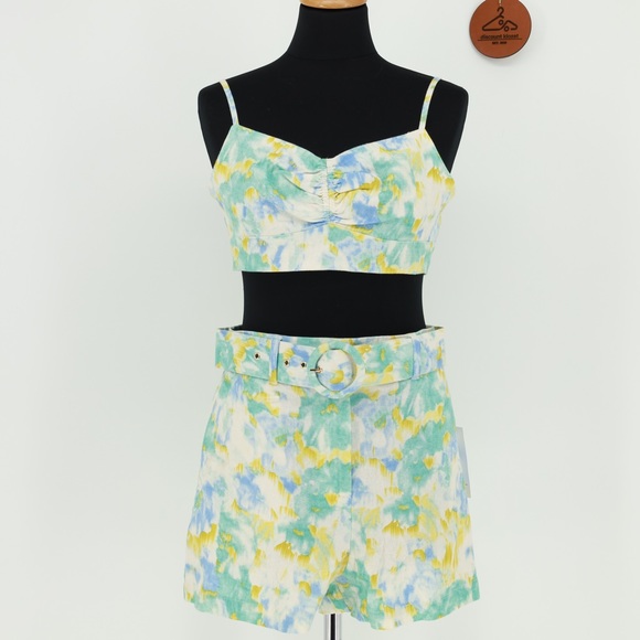 Christian Lacroix Pants - CHRISTIAN LACROIX Linen Blend Shorts Set